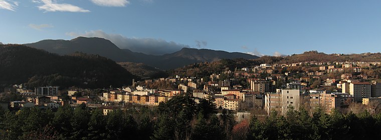 Panorama di Porretta Terme nell'Appennino bolognese